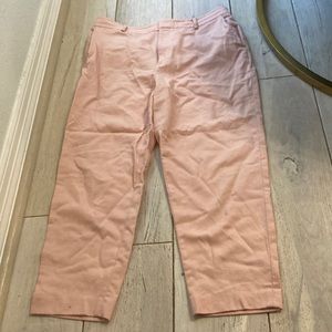 Club Monaco size 10 pink twill ankle length pants.
